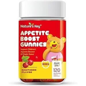 Nature's Key Appetite Boost Gummies Kids Hawthorn Flavor Sugar Free 120ct-Sealed